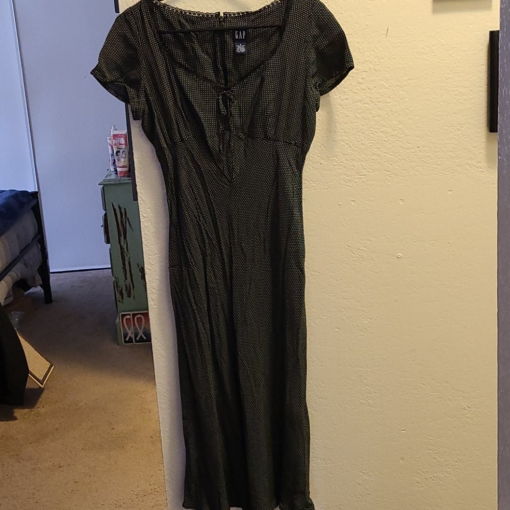 1980's Retro black&white GAP polkadot dress